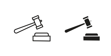Gavel icon. Symbol, logo illustration. graphic icon set