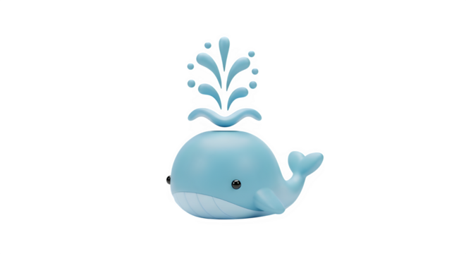 Adorable blue whale toy spraying water, a delightful addition to bath time fun, bringing joy and laughter to kids as they splash and play with this charming aquatic friend