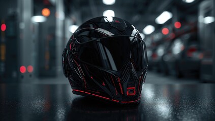Fototapeta premium A futuristic military safety helmet, designed for enhanced protection and compliance