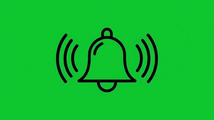 Stay updated with notifications and reminders, a simple bell icon for alerts on a vibrant green background, perfect for apps and digital designs