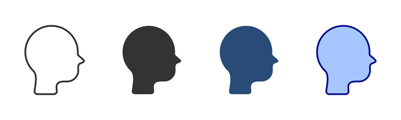 Head Icon Set. Designed In Multi Style