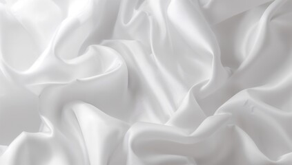 Fototapeta premium White fabric background with gentle ripples, suitable for text layout