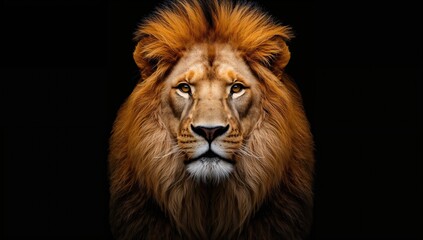Obraz premium Majestic male lion showcasing a powerful presence, symbolizing strength and pride