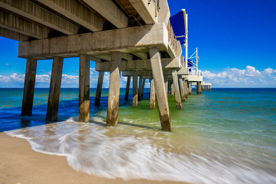 Pompano Beach Florida USA. PHoto taken under the fishing pier