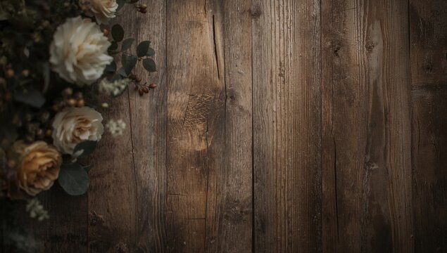 Wedding Theme on Wooden Surface, suitable for event planning