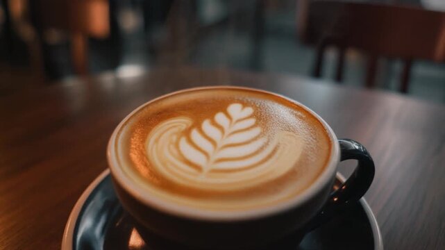 Warm cappuccino foam macro