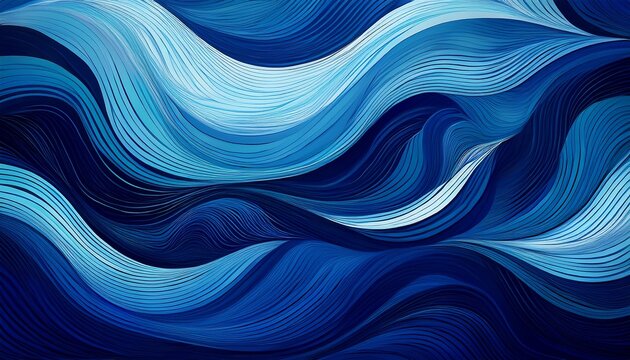 abstract wavy lines in dark blue and light blue