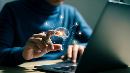 Digital brain interface connects people using modern technology solutions