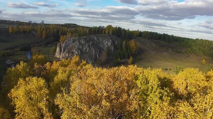 Explore the stunning ravine hills rocky cliff from above in dynamic adventure