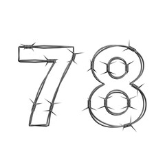 3D barbed wire typeface, digits 7 and 8