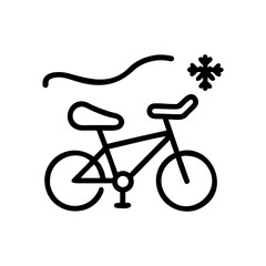 Fototapeta premium A bicycle with a snowflake and a curved line