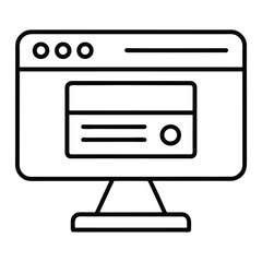 Online Payment System Interface Line Art