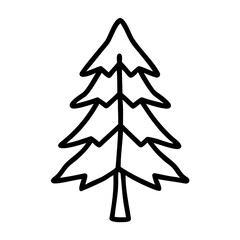 Fototapeta premium Illustration of a classic pine tree with sharp branches
