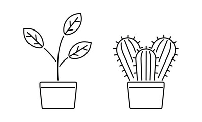 Indoor plant outline icon isolated on transparent background. vector illustration. EPS 10