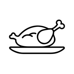 Simple line art of a roasted chicken