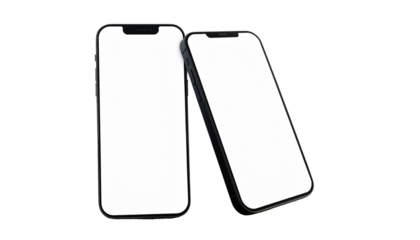   Title 1:  Modern Smartphone Duo Vector Set, isolated on transparent background