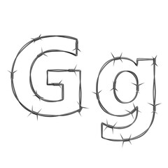 3D barbed wire typeface, capital and small letter G