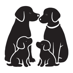 Labrador retriever family silhouette

