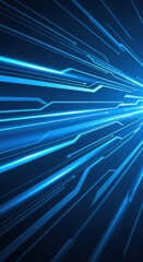 Dynamic Convergence: Abstract Blue Light Trails with a Technological Impression