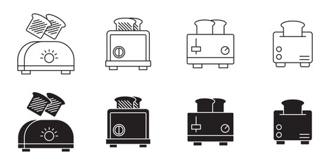 Bread toaster line and solid icon, outline style icon for web site or mobile app, home appliances and kitchen equipment, toast machine vector icon, simple vector illustration, vector graphics.