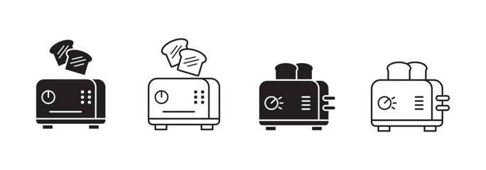 Bread toaster line and solid icon, outline style icon for web site or mobile app, home appliances and kitchen equipment, toast machine vector icon, simple vector illustration, vector graphics.