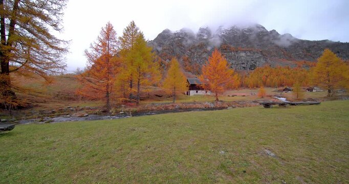 Autumn landscape on the Devero Alps in Italy