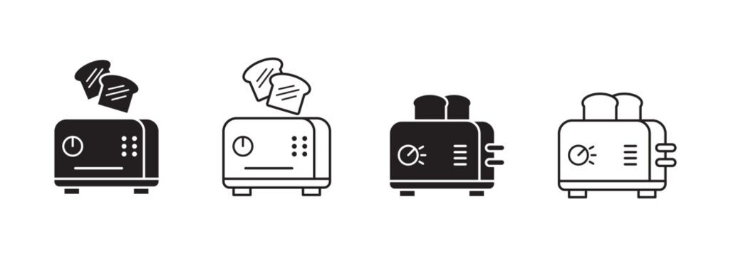Bread toaster line and solid icon, outline style icon for web site or mobile app, home appliances and kitchen equipment, toast machine vector icon, simple vector illustration, vector graphics.