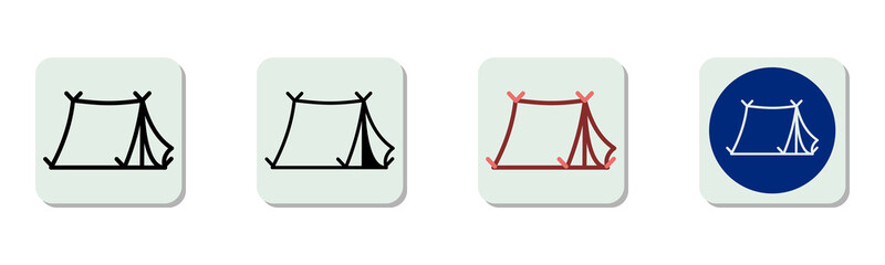 Tent Icon Multi Style Vector Illustration