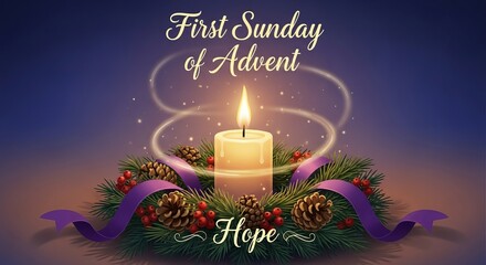 Embrace the warm glow of First Sunday of Advent and find hope, peace, and joy this Christmas season with a beautiful candle wreath display