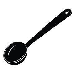 steel measuring spoon on white background