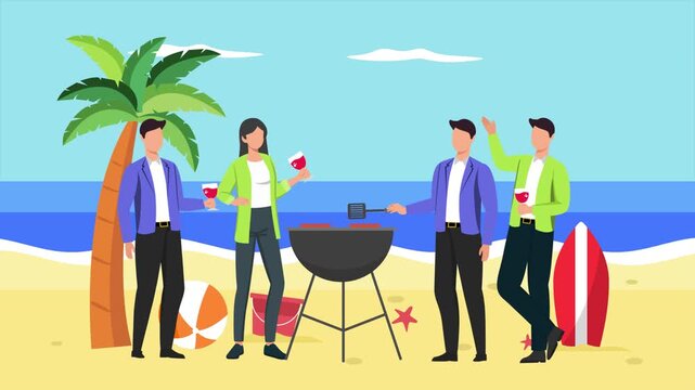 Animated video of goal client first deal. Client First concept. Full length animation illustration. High quality&nbsp;4k&nbsp;footage