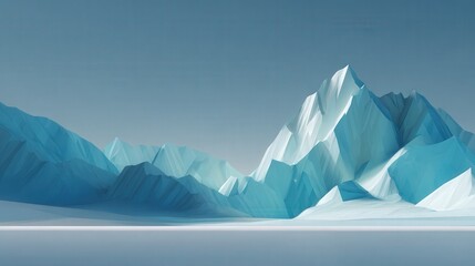 Stylized Ice Mountains Landscape