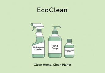Ecoclean cleaning products all purpose cleaner hand soap concentrated refill eco friendly sustainable home