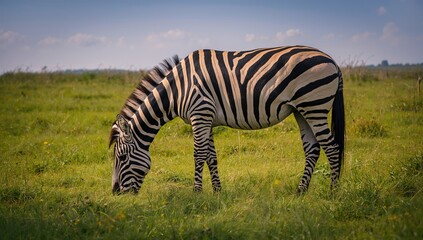 Naklejka premium Striped Equine, a symbol of natural beauty, showcasing seasonal change