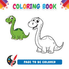 Coloring book for kids dinosaur vector