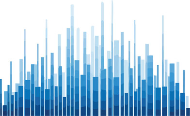 Blue Heights Abstract A Symphony of Vertical Lines in a Spectrum of Blues