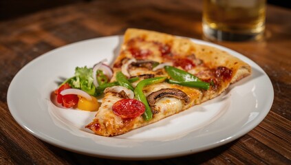 Pizza on a white plate, a fiber-dense choice, National Pizza Day