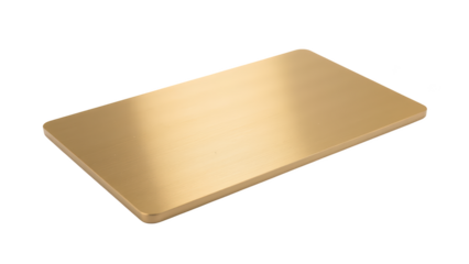 Sleek, modern, gold colored metal plate with brushed finish, perfect for decorative or functional use in various settings