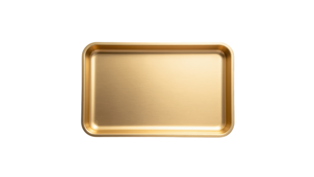 Elegant gold tray, perfect for serving or display, features sleek design and smooth surface, ideal for various occasions