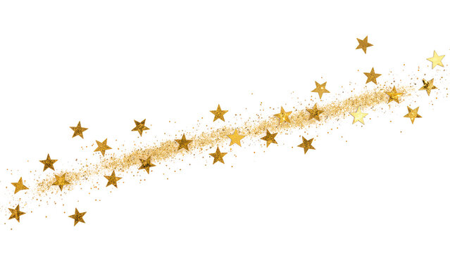 Golden stars sparkling festive decoration glitter celebration magic background design party shine bright texture holiday event shimmer light
