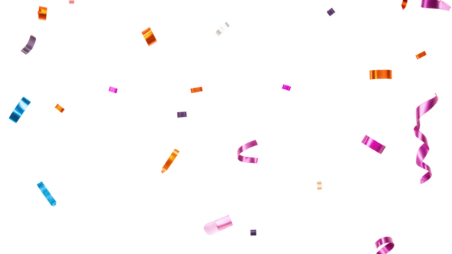 Colorful confetti falling in various shapes and sizes, creating festive atmosphere. Perfect for celebrations and joyful events