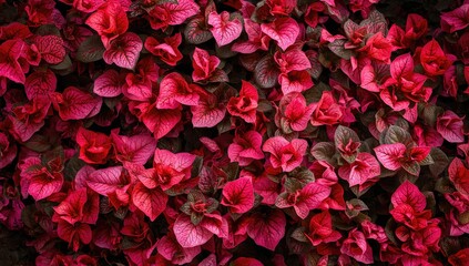 Vibrant natural red and pink begonia flowers in full bloom, ideal for background and wallpaper