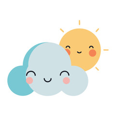 Cute cartoon newborn baby boy smiling and sitting with a blue toy animal vector illustration