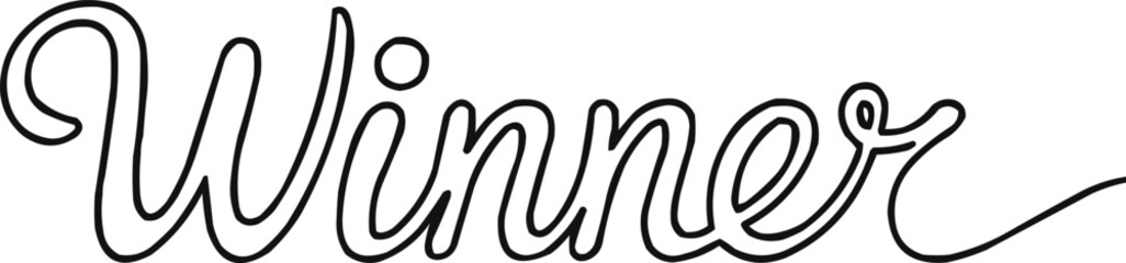 Obraz premium Winner Single Line Vector Minimal Design Element 