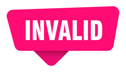 invalid magenta sticker isolated on transpatent background. invalid sign