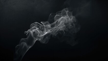 Black and white smoke swirling against a dark backdrop, creating an artistic texture for graphic design