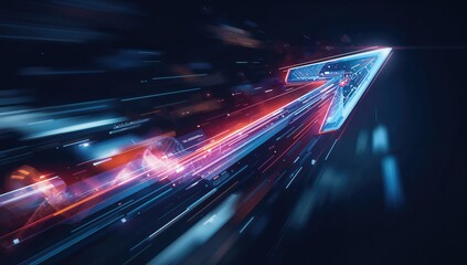 Abstract representation of speed with a rising arrow motif, emphasizing motion dynamics