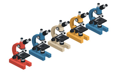 Vibrant microscope collection for science education and lab research displays, ideal for presentations, posters, and educational materials