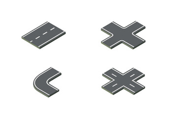 Isometric road segments and intersections for city map construction and navigation design