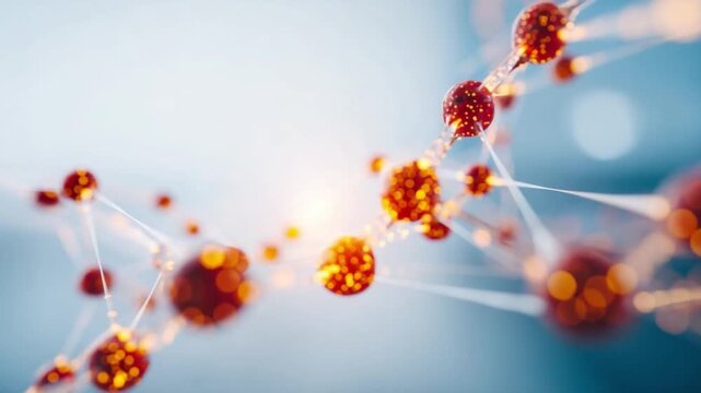 DNA Strand: An intricate display of a DNA strand, a symbol of life's blueprint, showcases the captivating beauty of scientific structure. It's a journey into the micro world.
